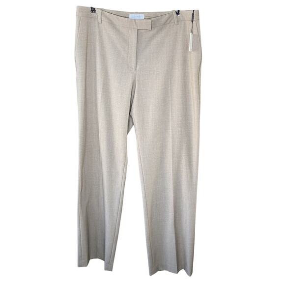 Calvin Klein Madison Pant Oatmeal Cream Size 12 NEW Office Career Work Trousers - Picture 1 of 12